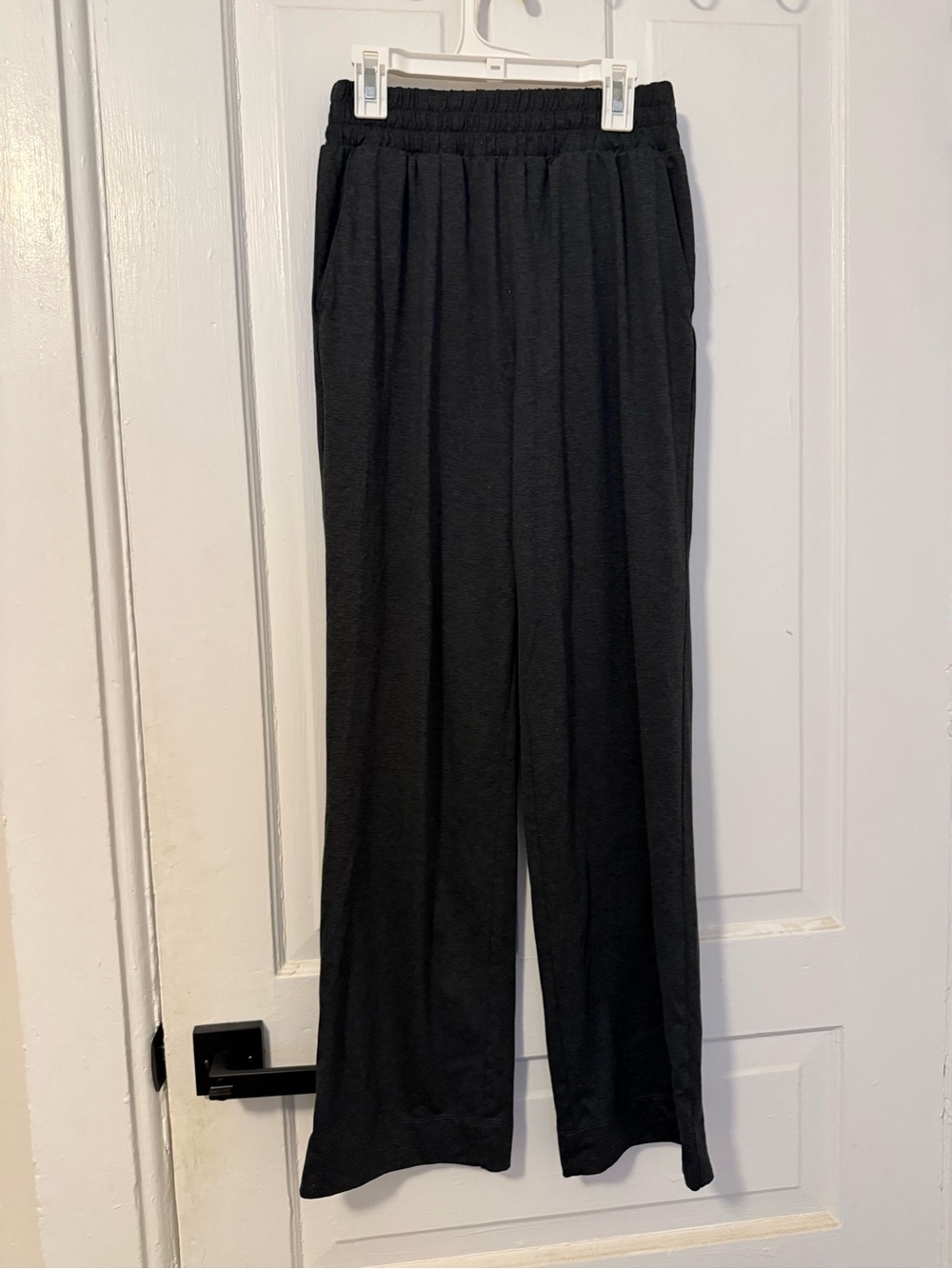 Charcoal Grey Wide Leg Elastic Waist Pants